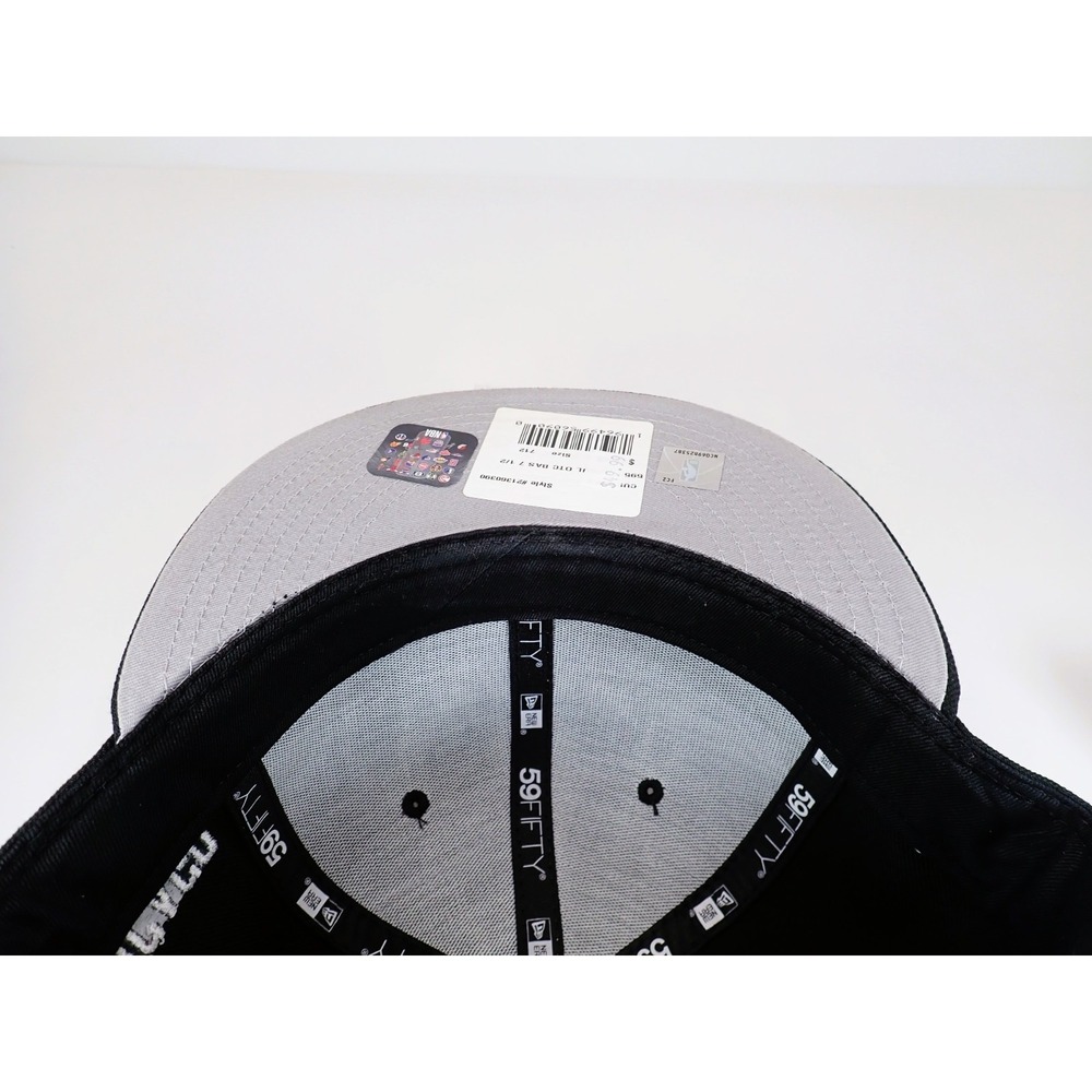 New Era 59FIFTY Chicago Bulls Fitted Hat 7 1/2 Black Grey Undervisor NBA - Picture 9 of 9